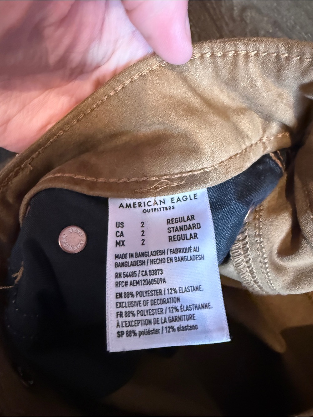 American Eagle Outfitters Women's Brown Faux- Suede Pants - Picture 3 of 4